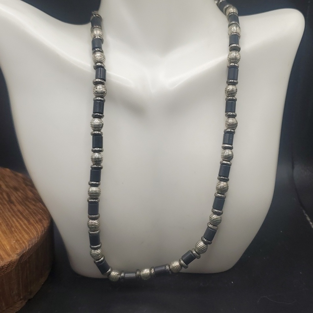 Hematite‎ sconce dark academia necklace N3227